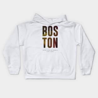 Boston City typography Kids Hoodie